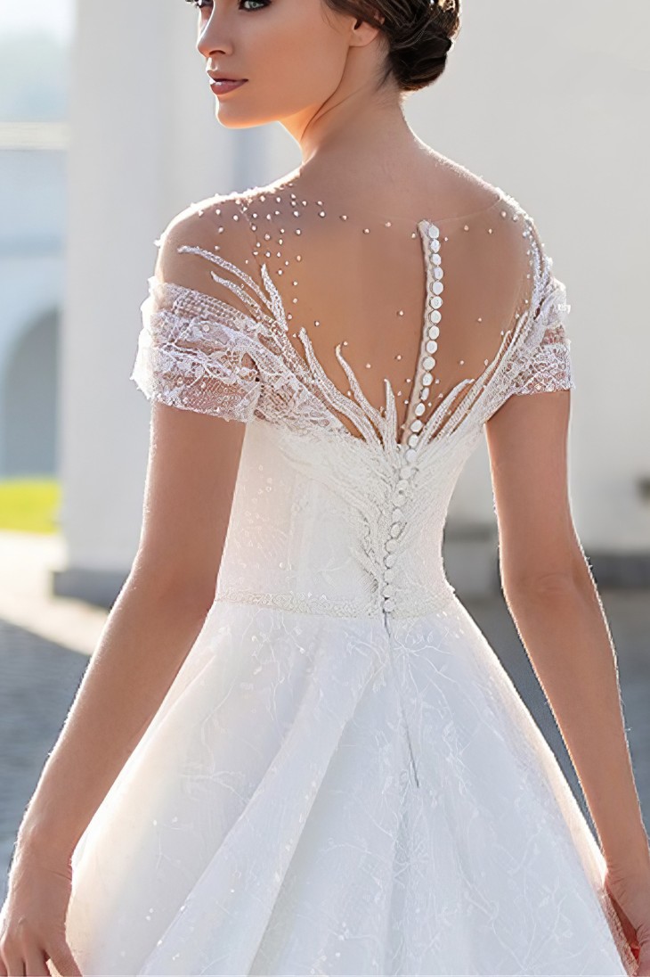 Robe de Mariée Princesse Blanche Bustier Paillette – Brilla