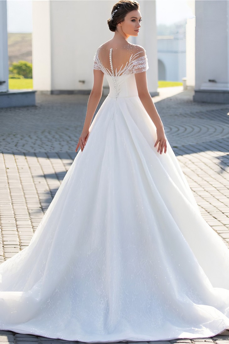 Robe de Mariée Princesse Blanche Bustier Paillette – Brilla