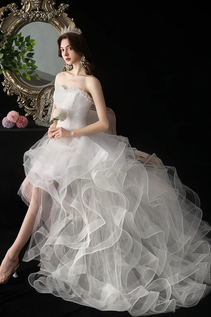 Robe de Mariée Princesse Blanche Courte – Thaïs