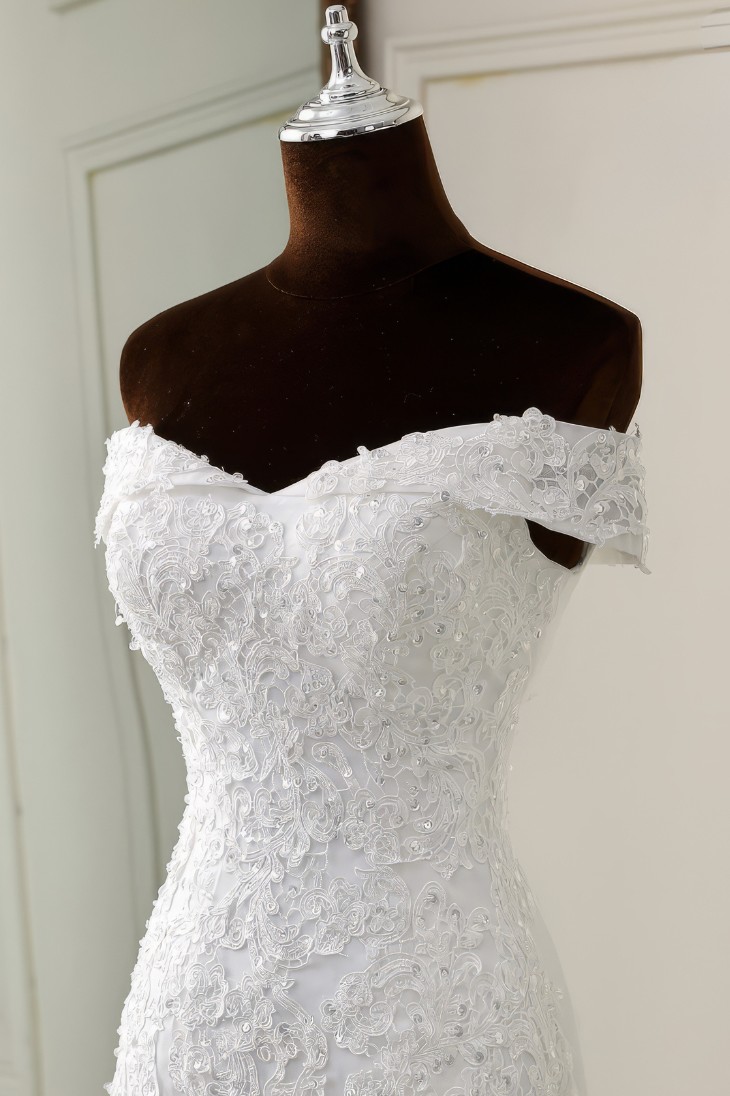 Robe de Mariée Princesse Col Bateau – Marinette
