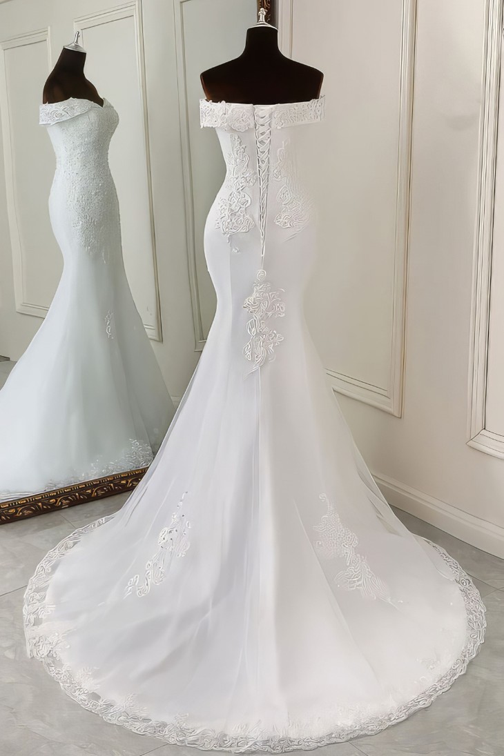 Robe de Mariée Princesse Col Bateau – Marinette