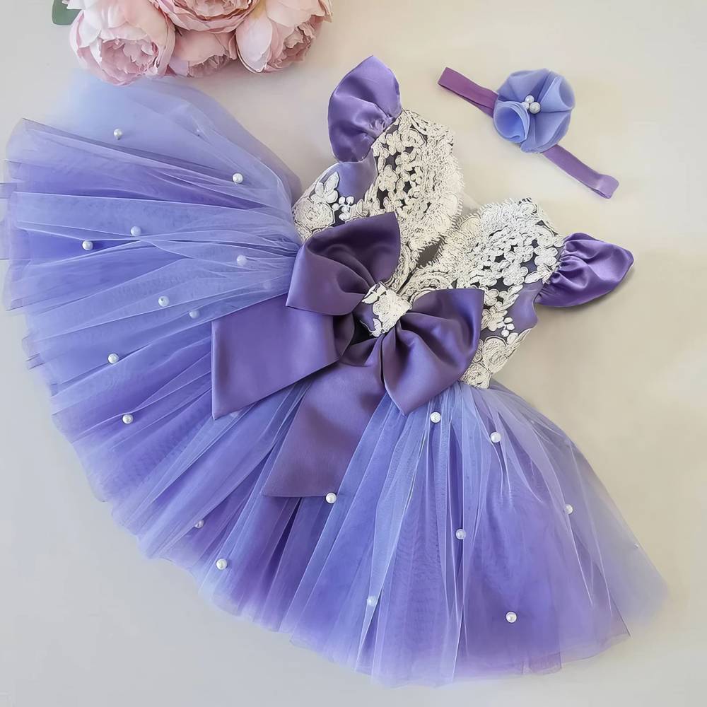 Robe Princesse Bébé Fille à Nœud – Noella