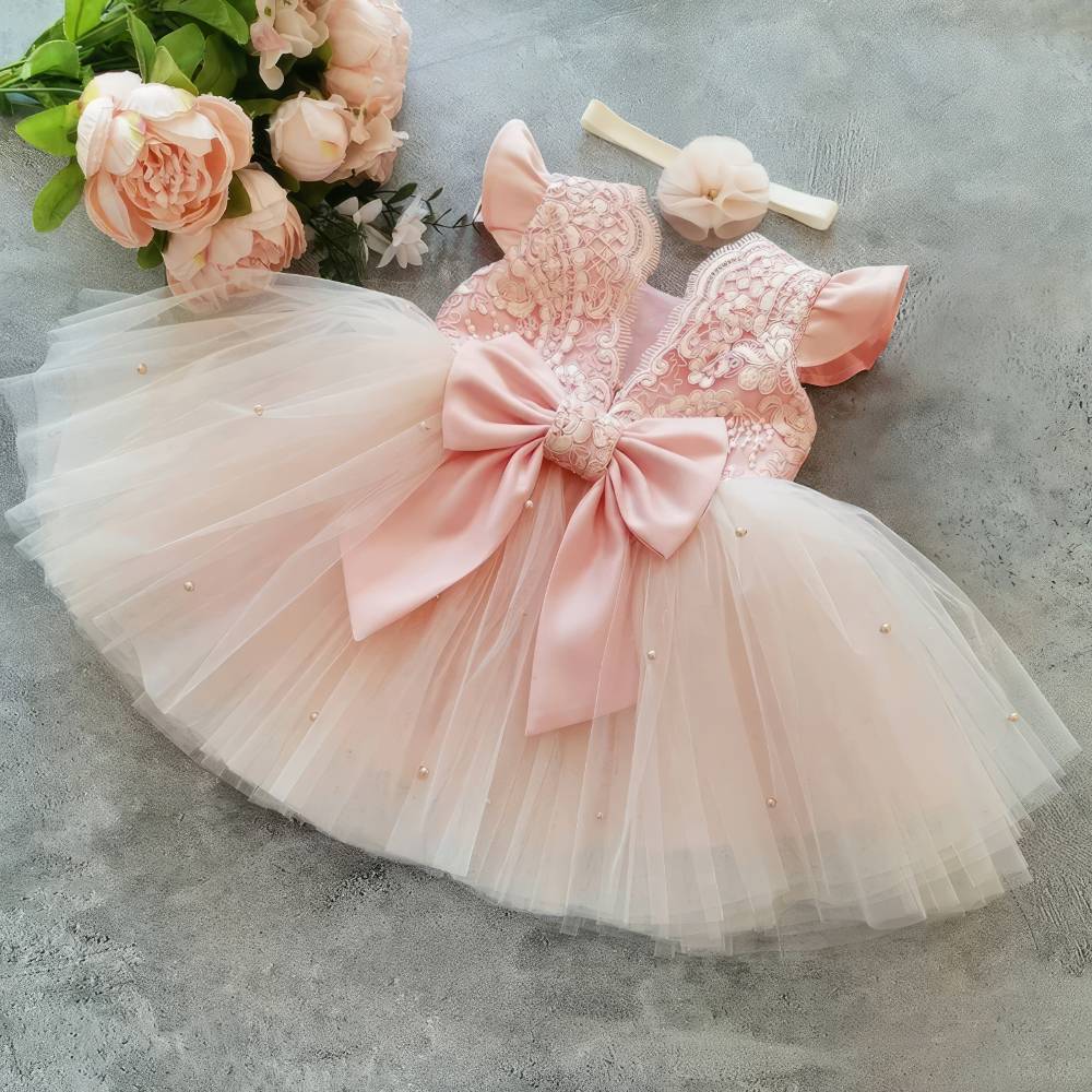 Robe Princesse Bébé Fille à Nœud – Noella