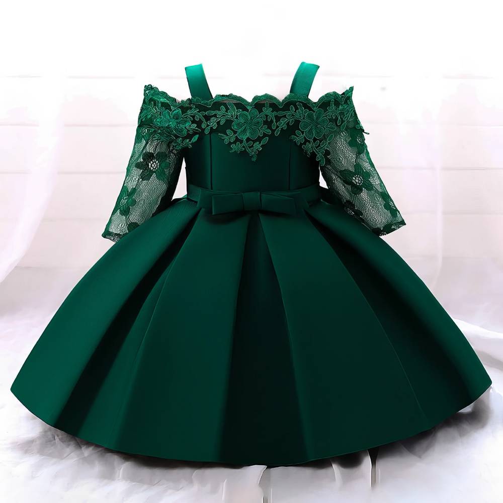 Robe Princesse Bébé Fille Verte Florale – Jade