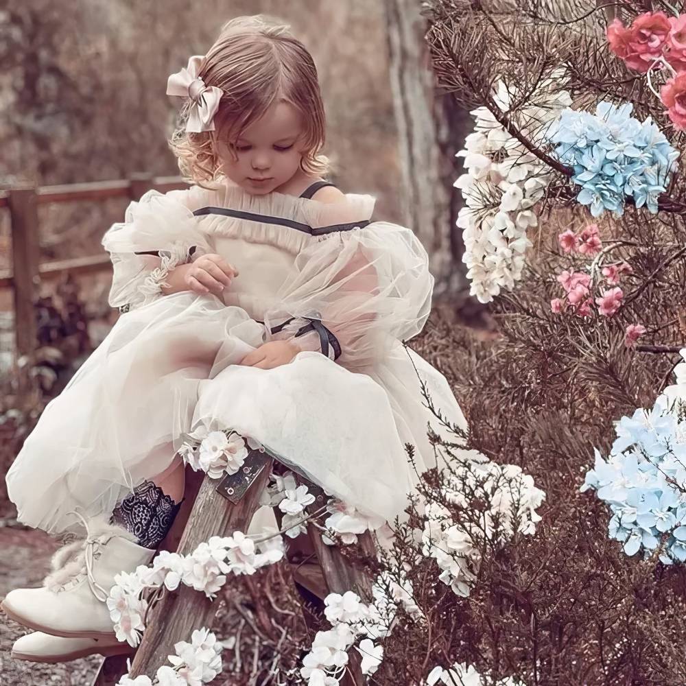 Robe Princesse Blanche Fille Cérémonie – Céline