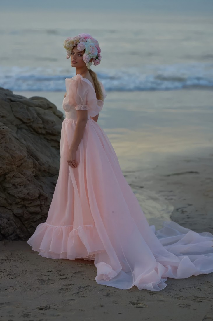 Robe Princesse Rose Clair Dos Nu – Nadia