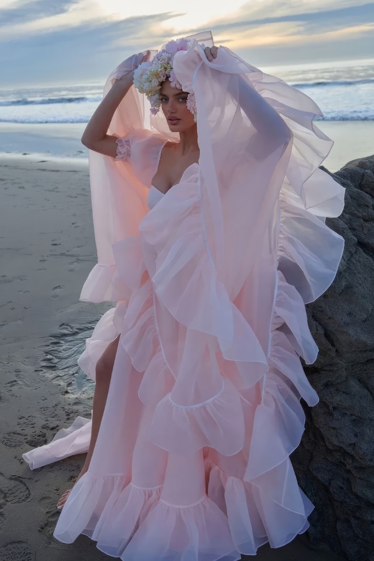 Robe Princesse Rose Clair Dos Nu – Nadia