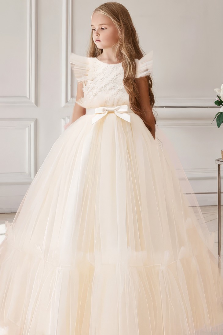 Robe Princesse Rose Fille Longue et Ample – Aurore