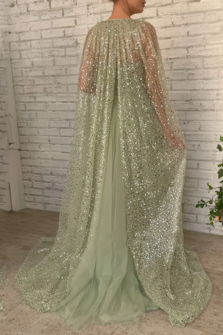 Robe Princesse Verte Scintillante – Véra